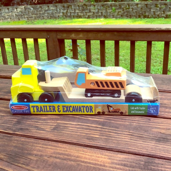 melissa and doug trailer and excavator